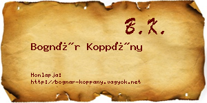 Bognár Koppány névjegykártya