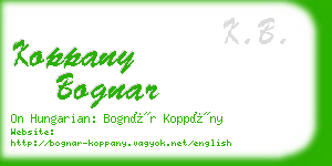 koppany bognar business card